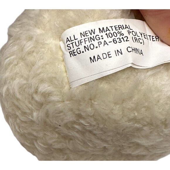 Set of 6 Plush Stuffed Teddy Bear Christmas Tree Ornaments 5" Brown Ivory - Picture 5 of 6